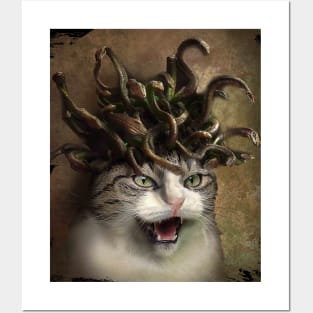 Evil Catdusa Medusa Cat Posters and Art